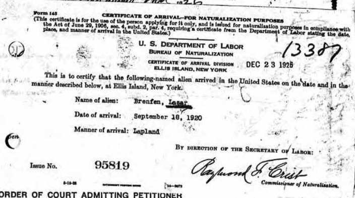 Certificate Of Arrival Immigrationnaturalization Documents What Date Evidence Explained